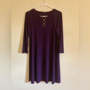 MSK Purple Long Sleeve Shift Dress